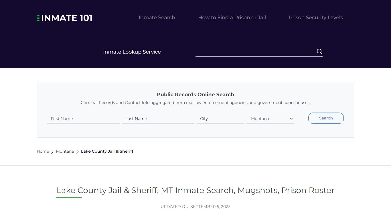 Lake County Jail & Sheriff, MT Inmate Search, Mugshots, Prison Roster