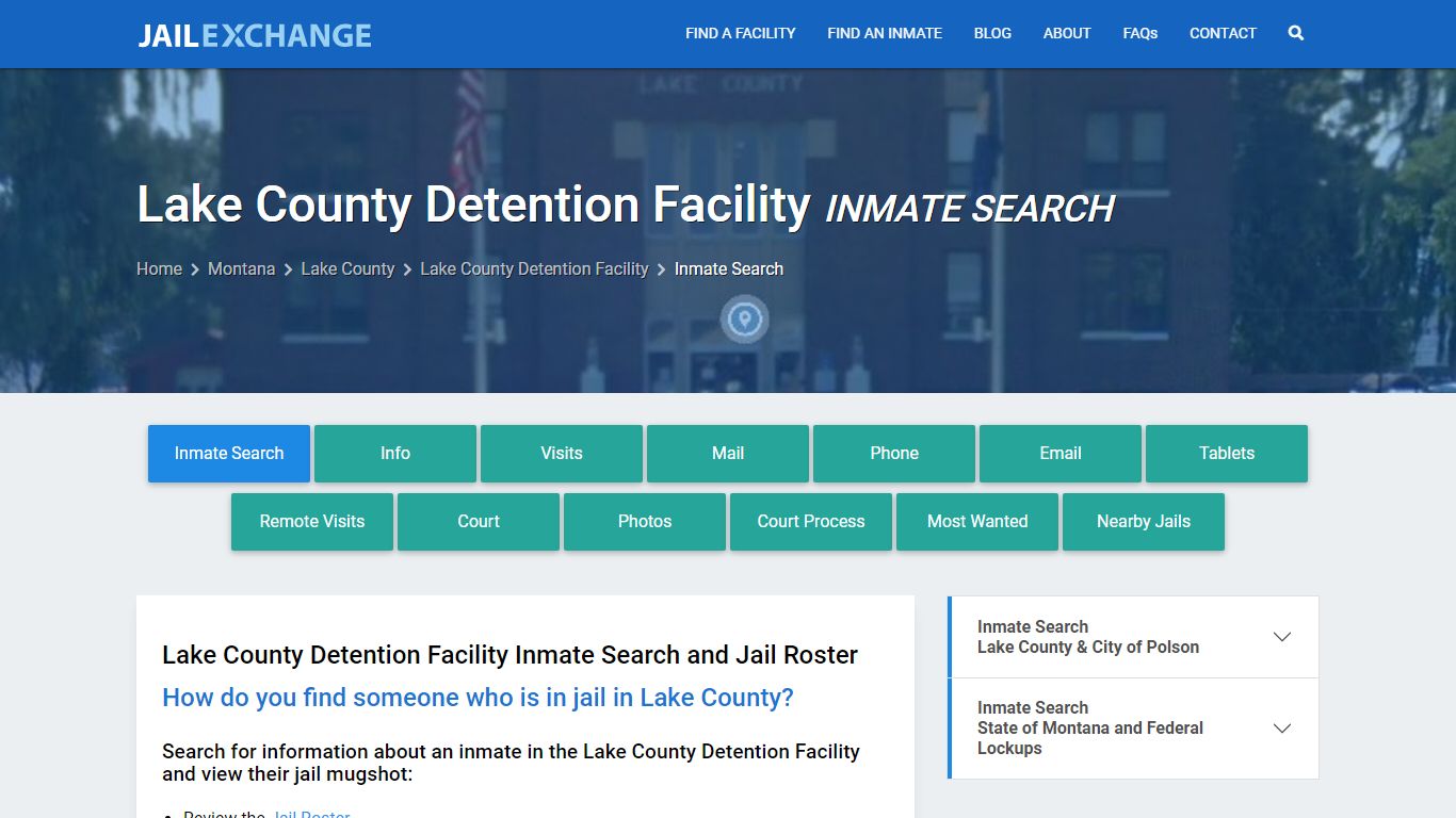 Lake County Detention Facility Inmate Search - Jail Exchange